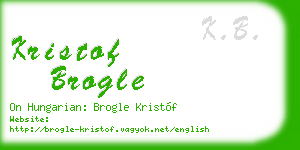 kristof brogle business card